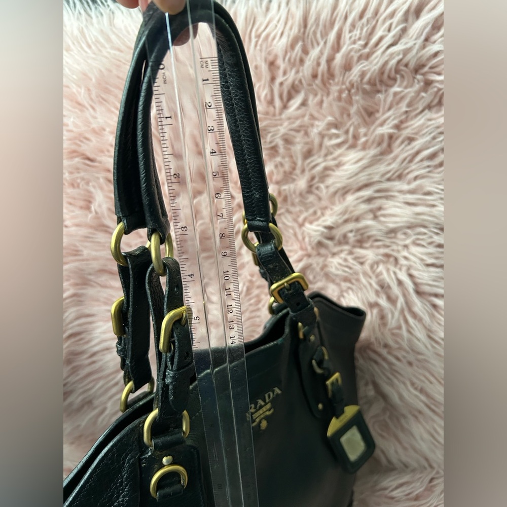 Prada Black Leather Tote with Gold Accents - Picture 16 of 16